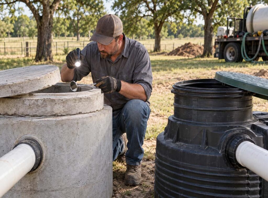 Plastic vs Concrete Septic Tanks for Texas Properties