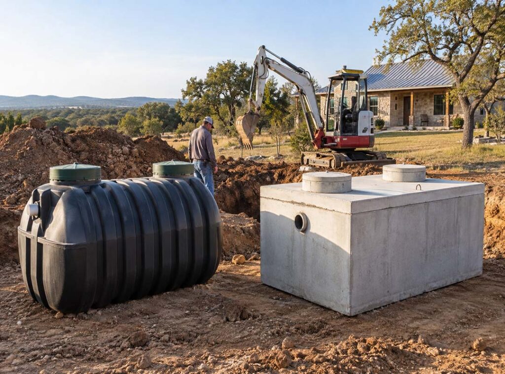 Plastic vs Concrete Septic Tanks for Texas Properties